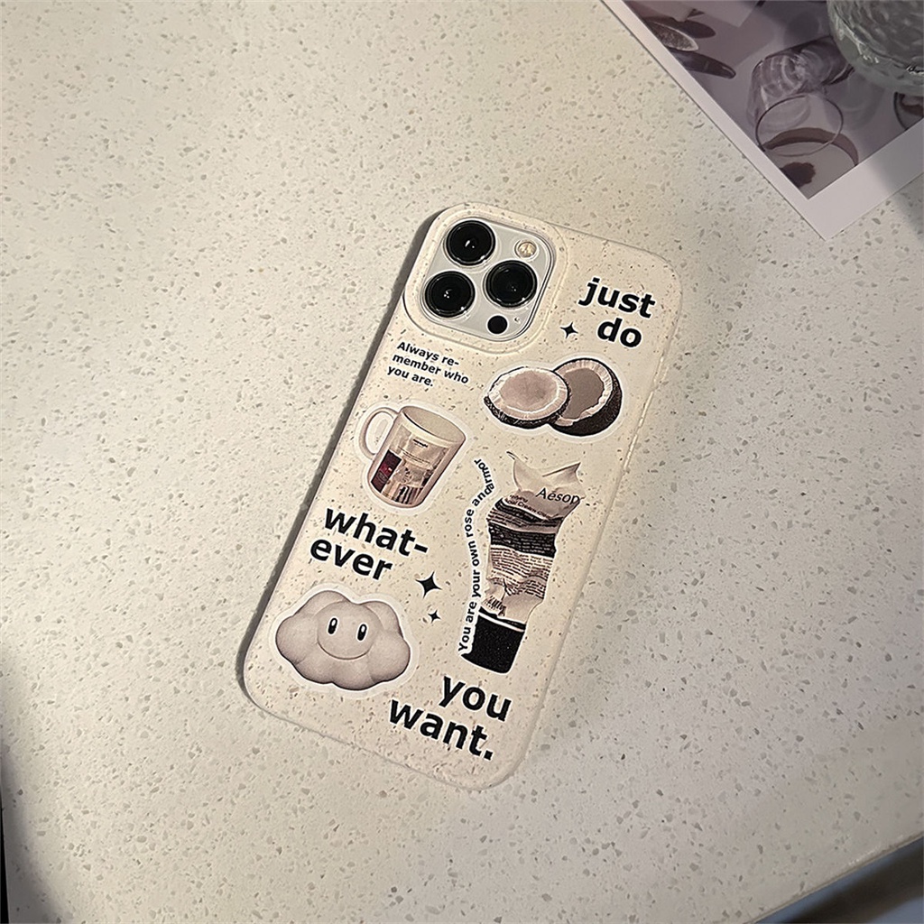 Cocok Untuk Iphone14 Pro Max iPhone Phone Case Ramah Lingkungan Degradable Phone Case Kamera Perlindungan Tahan Guncangan Kompatibel Dengan iPhone 13 13pro 13prm iPhone 11 7Plus 8Plus Xr XS 12 Pro Max Casing Ponsel