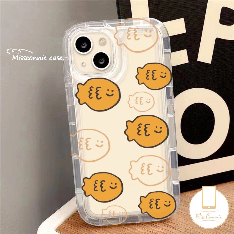 Case Untuk Redmi Note 10s 11s 8 9 11 10 10 PRO MAX Redmi 12C 10C 10A 9 9A 9T 9C NFC 10 A1 POCO F4 INS Korea Lucu Simple Kucing Ikan Shockproof Airbag Lembut Penutup Belakang