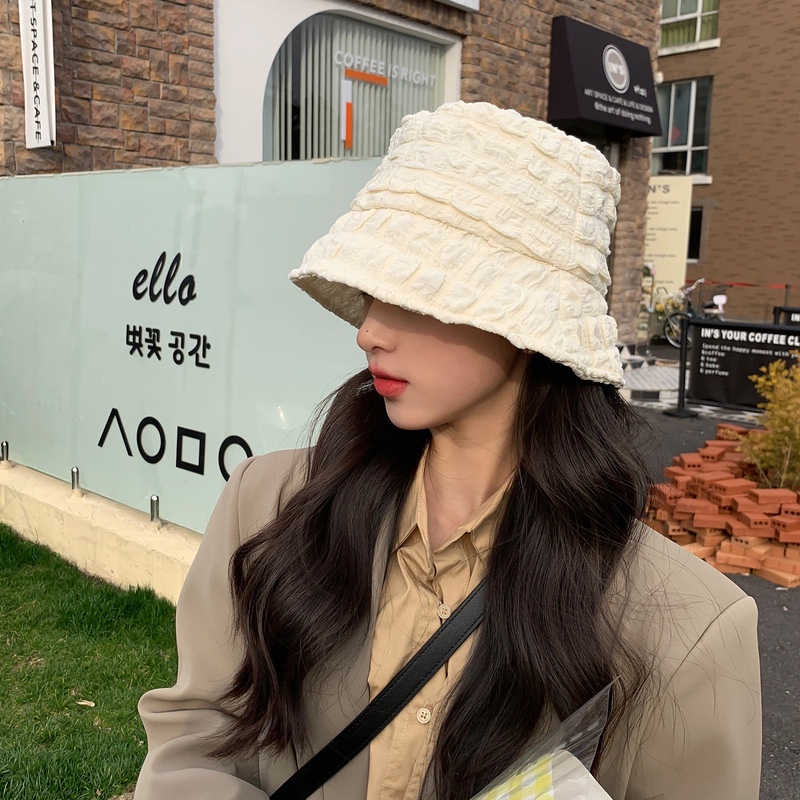 Topi Nelayan Fashion Untuk Wanita Kasual Serbaguna Topi Korea Musim Panas vintage Tipis Dan Bernapas Pelindung Matahari Topi