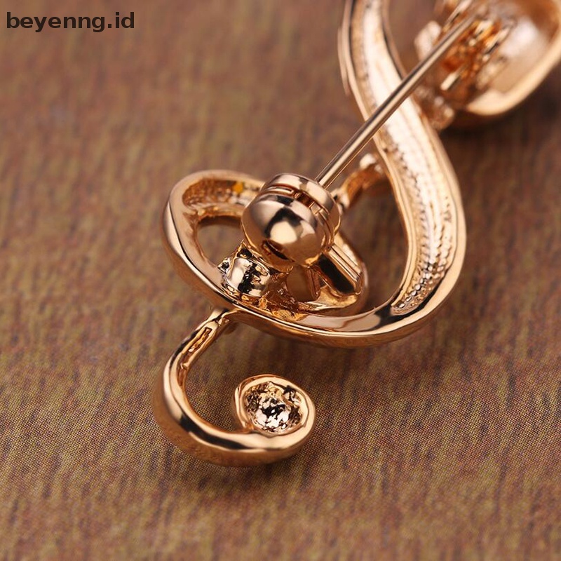 Beyen Mikrofon Antik Musik Note Bros Kerah Pin Wanita Korsase Topi Perhiasan Hadiah ID