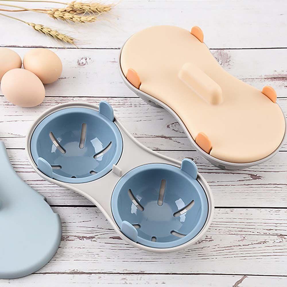 [Elegan] Egg Steamer Bulat Dengan Tutup Microwave Oven Alat Masak Egg Boiler