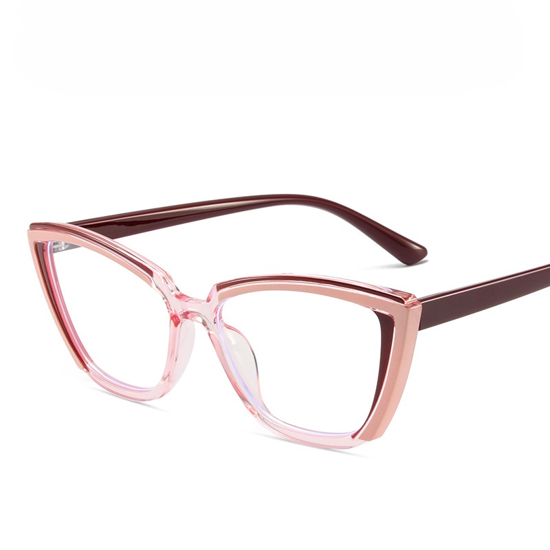 Kacamata Anti Radiasi Wanita Pria Cat Eye Metal Kacamata Aesthetic Lensa Yang Dapat Diganti Frame Kacamata Retro Eyeglasses