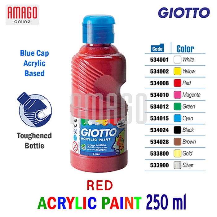 

GIOTTO ACRYLIC PAINT - PILIH WARNA - SATUAN - 250 ml - 5340XX - Red