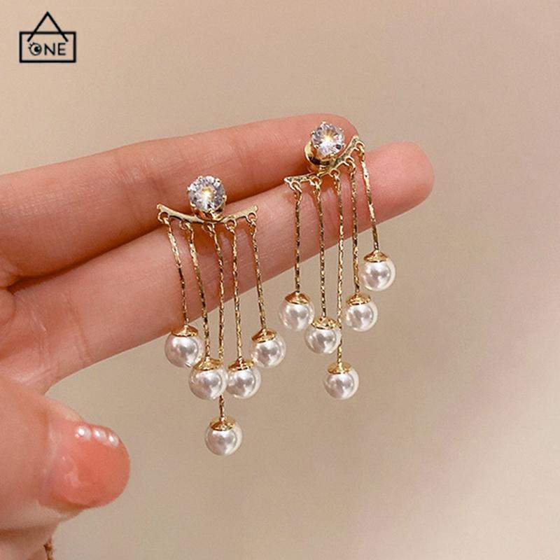 COD❤️Anting Wanita Premium Mutiara Rumbai  Anting-Anting Temperamen-A.one