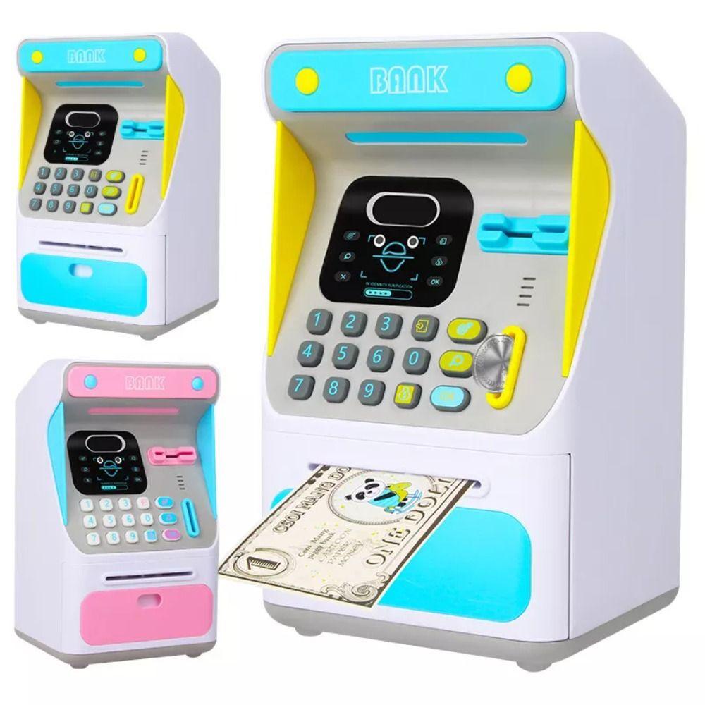 Mxbeauty Celengan Elektronik Kartun Mainan Untuk Anak-Anak Dispenser Cash Simpan Uang Simulasi Pengenalan Wajah Password Money Box