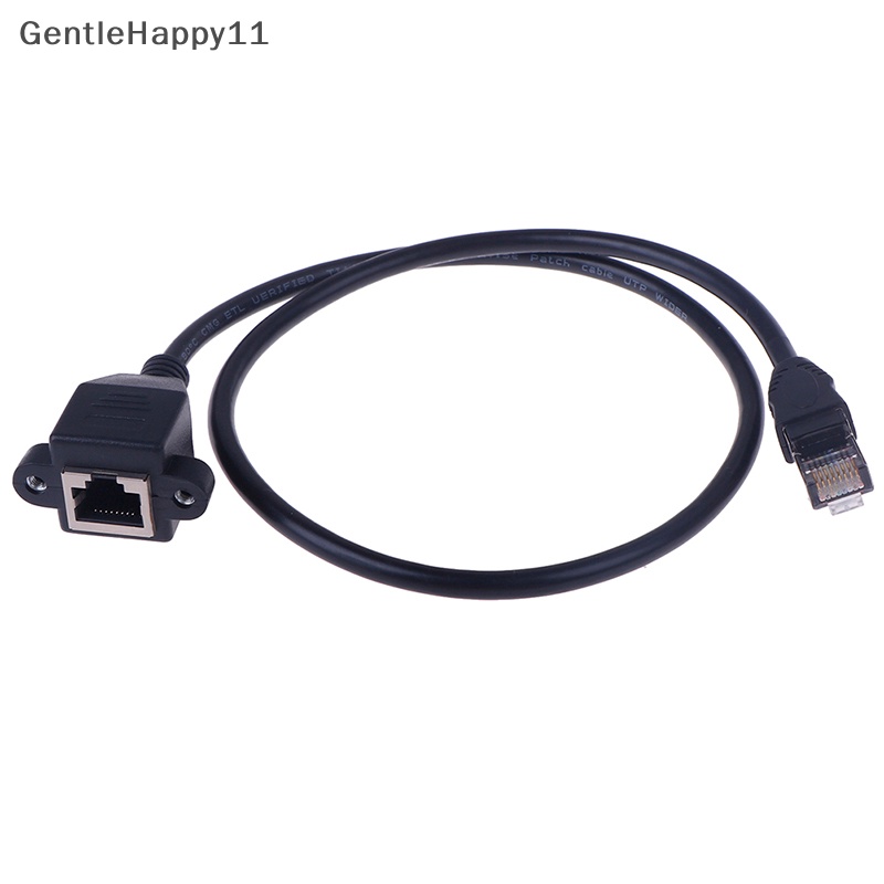 Gentlehappy 1Pc RJ45 Male to Female Screw Panel Mount Kabel Ekstensi Jaringan LAN Eterna id