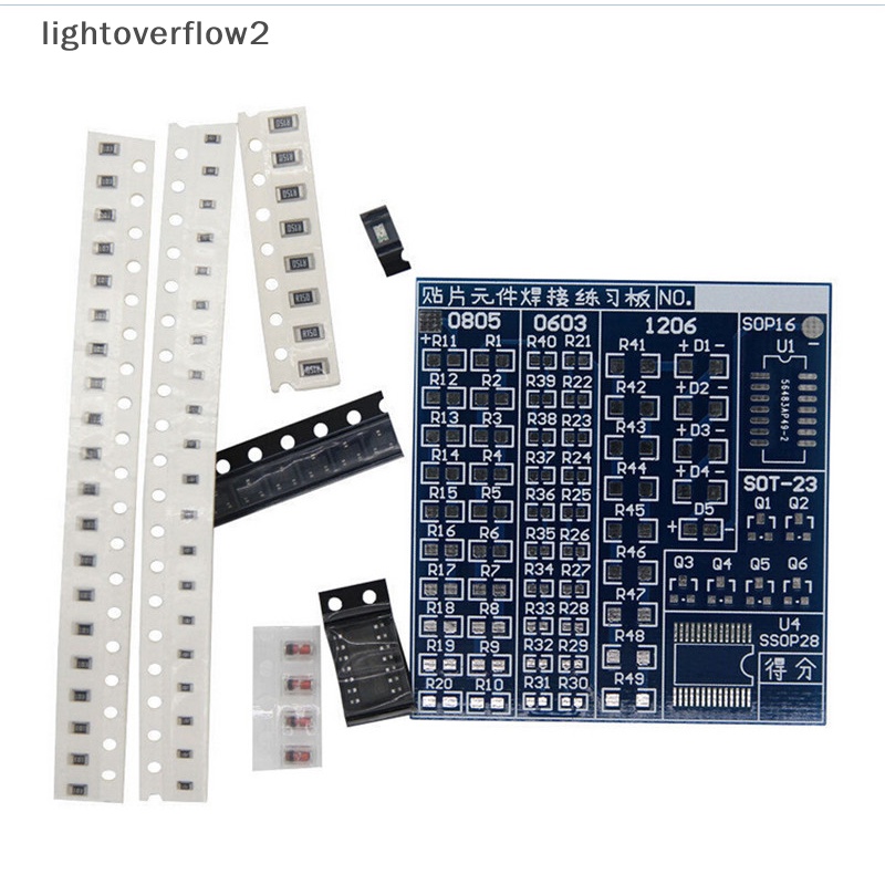 [lightoverflow2] Smt Latihan Las Komponen SMD Papan PCB Solder Solder DIY Suite Kit [ID]