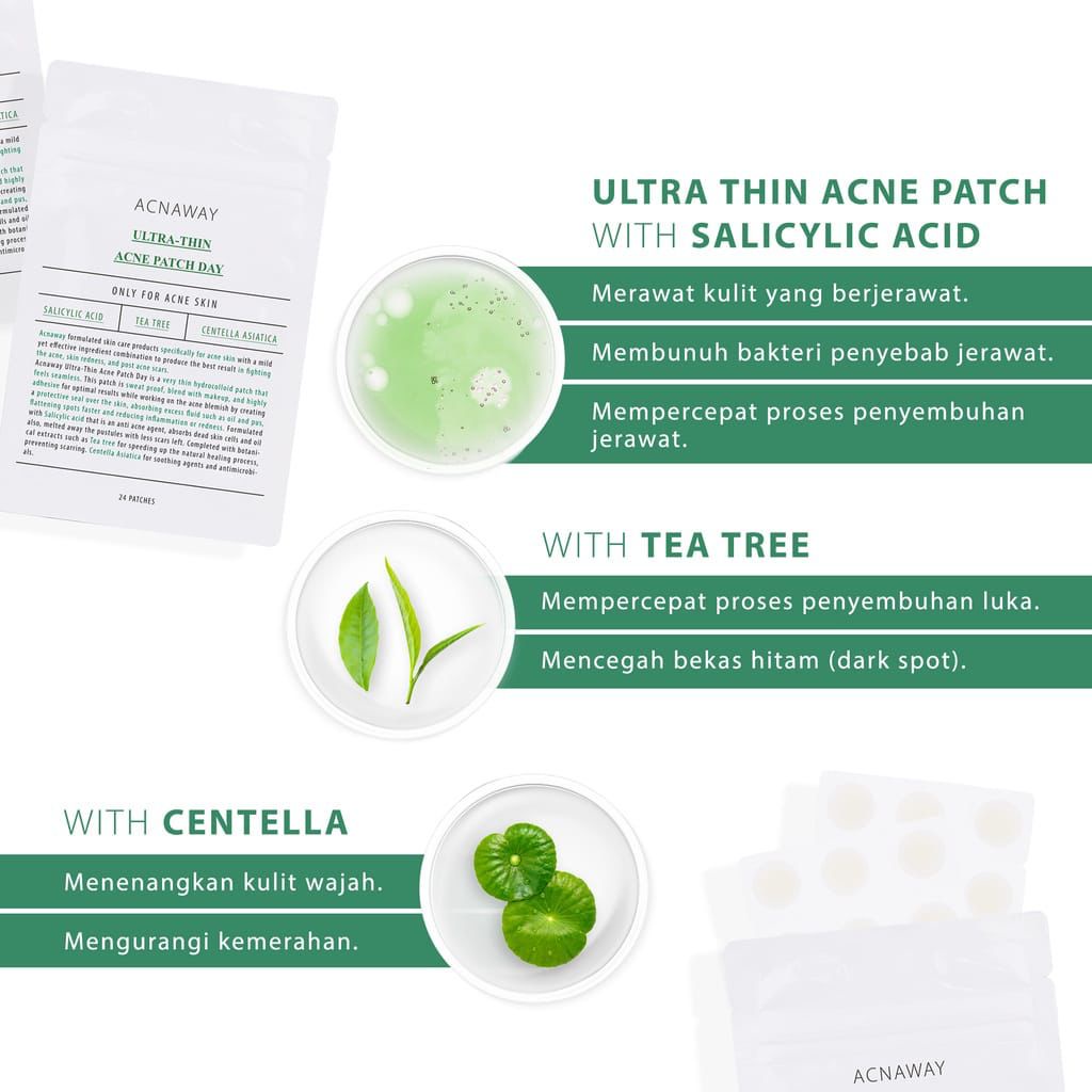 ACNAWAY Ultra Thin Acne Patch 24 pcs-Acne Treatment Stiker Jerawat SATUAN