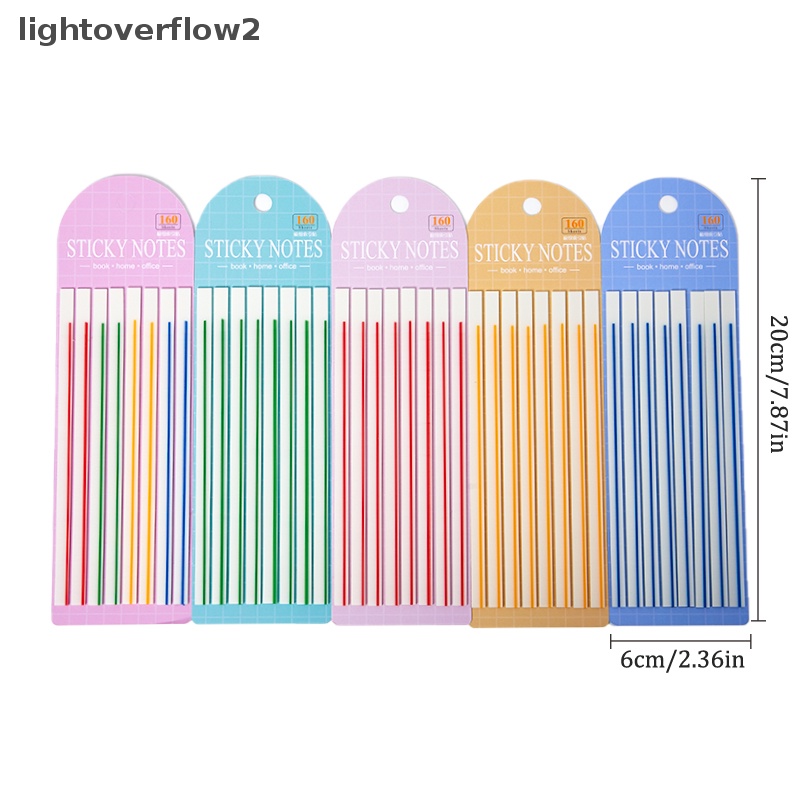 [lightoverflow2] 60pcs Macaroon Color Horizontal Line Stiker Transparan Neon Indeks Tab Bendera Sticky Note Stationery Anak Hadiah Perlengkapan Kantor Sekolah [ID]