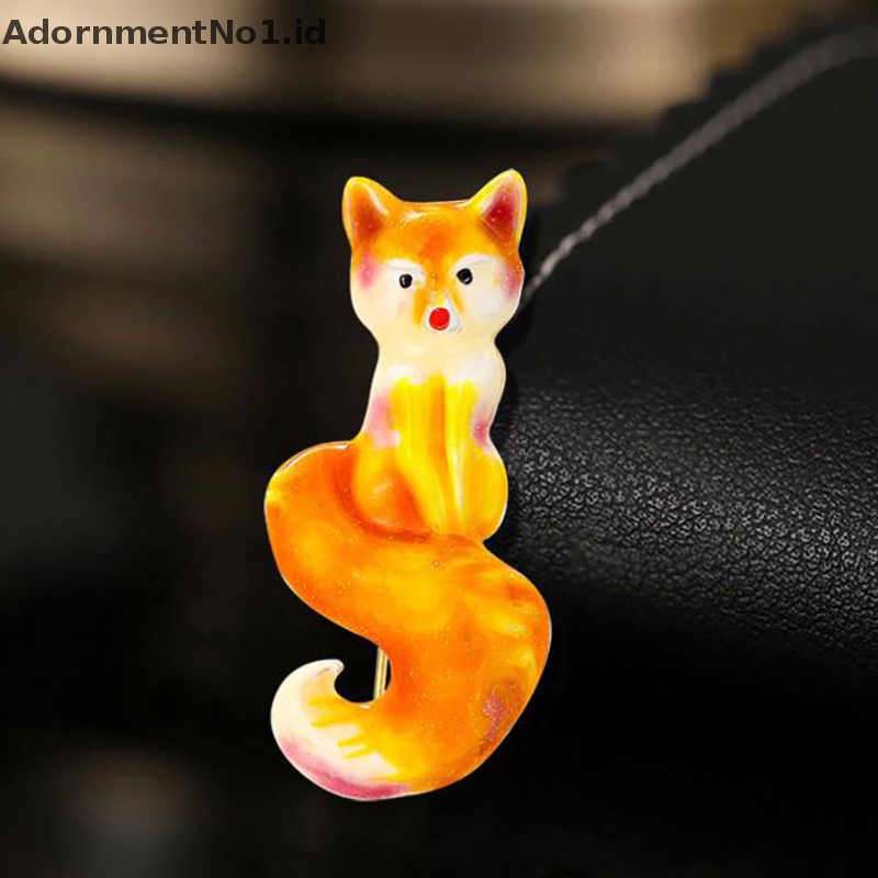 [AdornmentNo1] 1pc Ladies Brooch Wanita Sederhana Fashion Fox Korsase Sweater Mantel Aksesoris [ID]