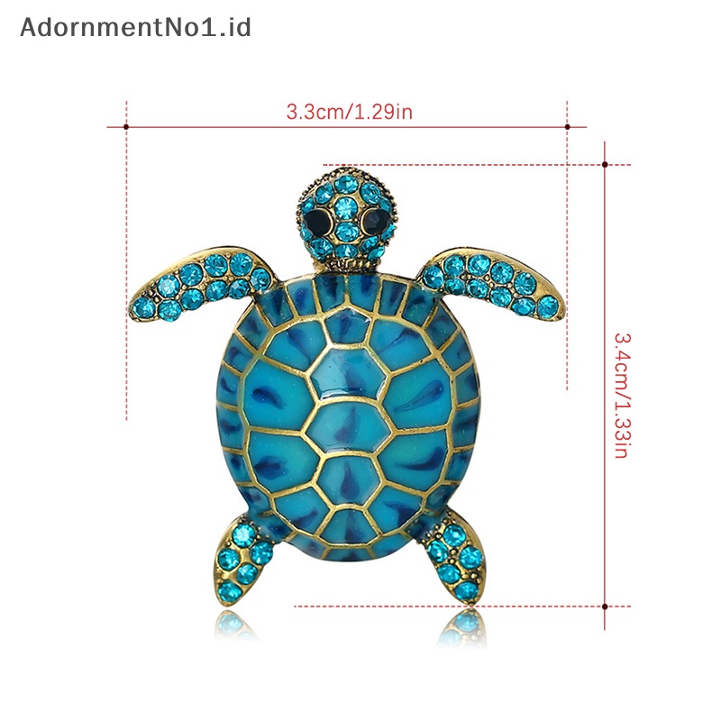 [AdornmentNo1] Hot Fashion Turtle Animal Bros Kepribadian Kreatif Perhiasan Vintage Berlian Tertanam Bermutu Tinggi Bros Aksesoris Gadis Hadiah [ID]