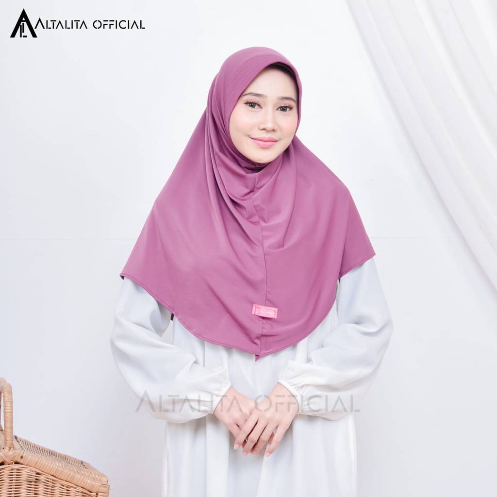 Altalita - Jilbab Hamidah Polos Olahraga Sekolah Spandek Jersey Premium Menutupi Dada