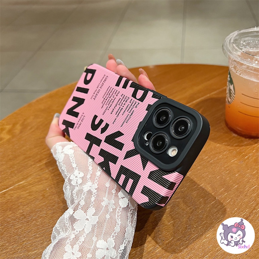 IPHONE Kompatibel Untuk Iphone14 13 12 11 Pro Max SE 2020 X Xr Xs Max8 7 Plus Pink Fashion Huruf Perlindungan Shockproof Phone Case Soft Silicon Cover XJJJJ