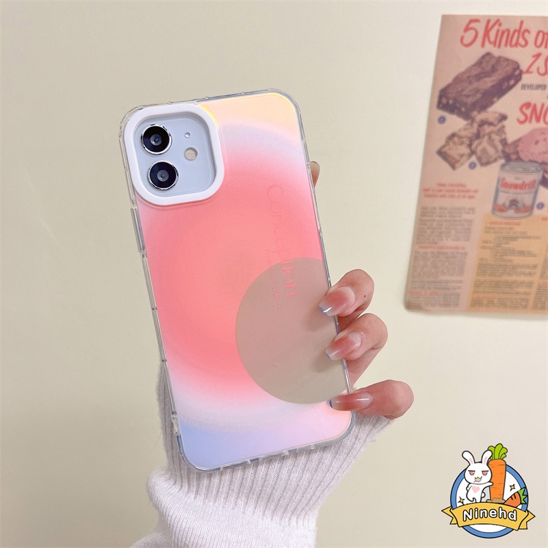 Casing Kompatibel untuk iPhone 14 13 12 11 Pro Max X Xr Xs Max 8 7 Plus SE 2020 Ins Seni Geometris Halo Pewarna Casing Ponsel Tahan Guncangan Silikon Soft Case Penutup Pelindung Lensa Lubang Besar