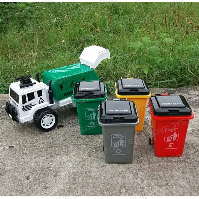 Mainan Truk Box + Sampah 4 Pcs/Mainan Truk Sampah / Mainan Anak Truk