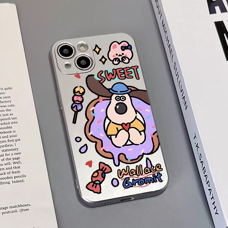 IPHONE Soft Electroplate Case Kompatibel Untuk Iphone14 13 12 11 Pro XS Max XR X8+76S Plus Mini Casing Anjing Lucu TPU Silikon Shockproof Phone Cover