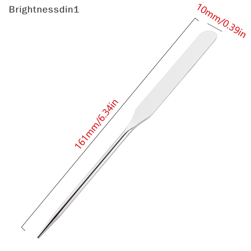 [Brightnessdin1] Spatula Toner Makeup Stainless Steel Mixing Stick Foundation Alat Pengaduk Krim Butik