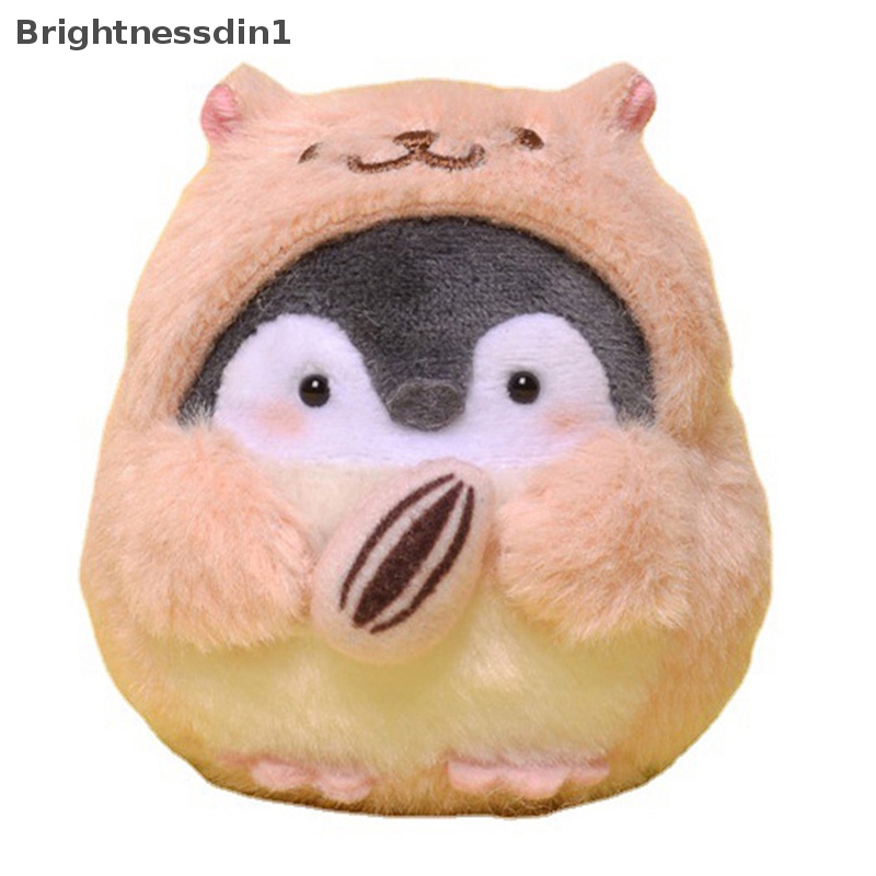 [Brightnessdin1] Boneka Plush Pinguin Lucu Mainan Mewah Kawaii Anime Hamster Gantungan Kunci Cincin Tas Butik