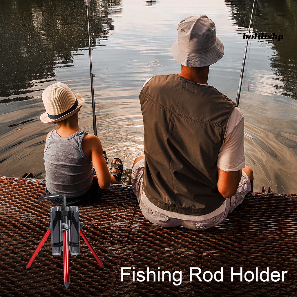 Bo-fishing Rod Holder Adjustable Anti-Selip Notch Segitiga Struktur Paduan Aluminium Pancing Bracket Segitiga Memancing Luar Ruangan