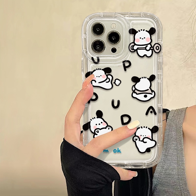 IPHONE Casing Ponsel Lembut Anjing Lucu Kompatibel Untuk Iphone14 13 12 11 Pro XS Max X XR 8 7 Plus Casing Silikon Transparan Shockproof TPU Cover