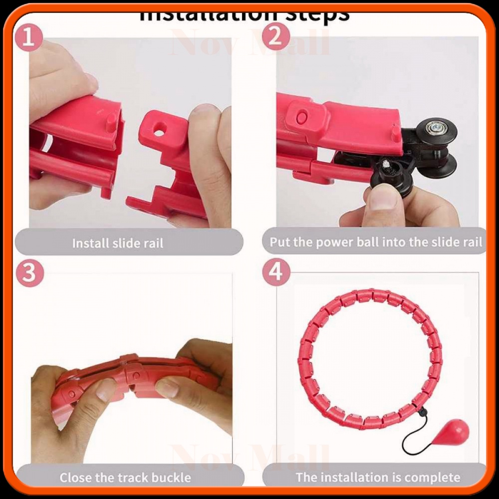 Alat Fitness Cincin Pelangsing Tubuh Adjustable Abs Hula Hoop -SP991