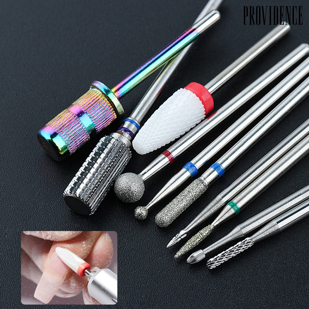 Providence 1set Mata Bor Kuku Tahan Karat Daya Tahan Tinggi Instalasi Sederhana Nyaman Hemat Tenaga Kerja Menghilangkan Kulit Mati Mata Bor Stainless Steel Manicure Pedicure Polishing