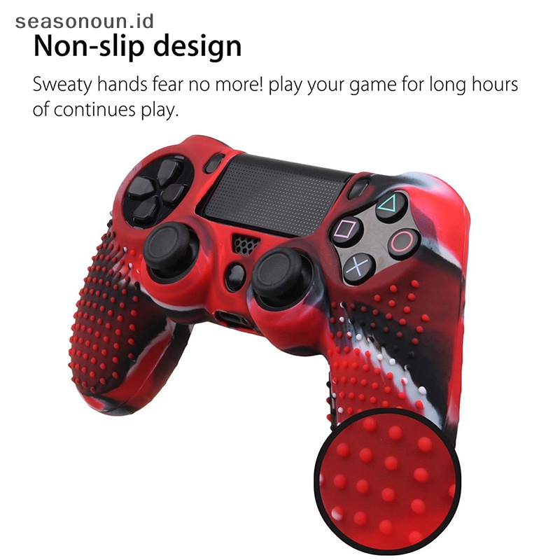 PLAYSTATION Seasonoun Kamuflase Silikon Rubber Skin Grip Cover Case Untuk Playstation4 PS4 Controller  .