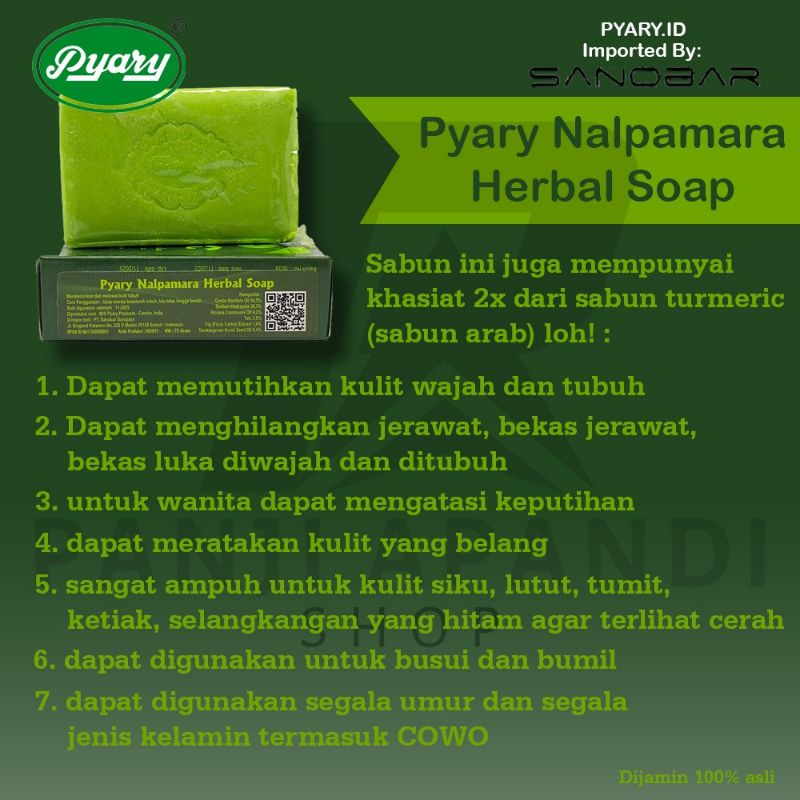 [ORIGINAL BPOM RI] SABUN ARAB SABUN PYARY NALPAMARA HERBAL SOAP TERLARIS