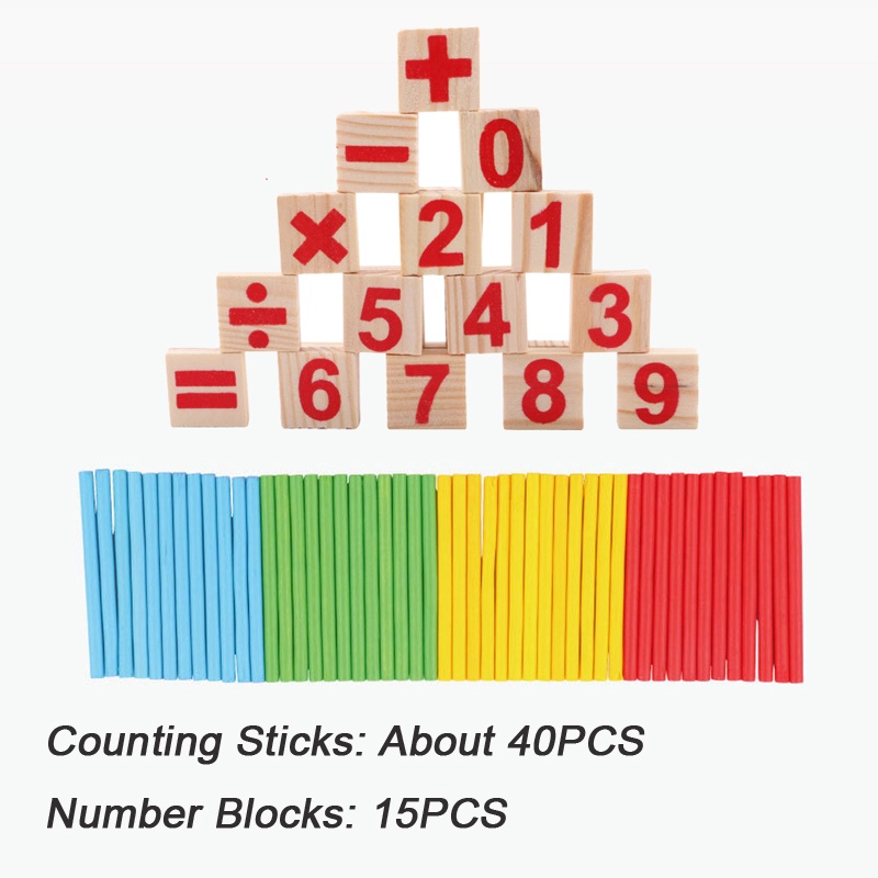 Tongkat Hitung Kayu Anak Belajar Matematika Mainan Angka Hitung Montessori Mathematics Mainan Edukasi Dini