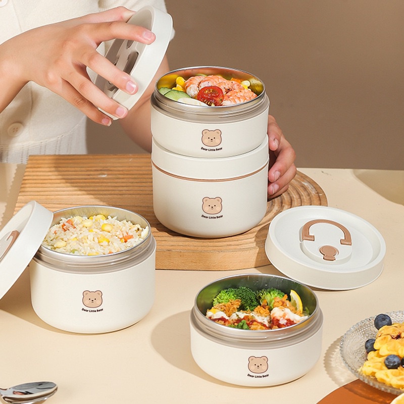 JOLINEOFFICIAL KOTAK MAKAN SUSUN 2 LAYER 4 LAYER / PORTABLE KOTAK MAKAN BEAR ANAK SEKOLAH / DEAR BEAR MULTI LAYER LUNCH BOX FREE TAS / BENTO SET PORTABLE TAHAN BOCOR GAYA JEPANG UNTUK PELAJAR / BEAR BOWL SET 2 LAYER &amp; 4 LAYER (INCLUDE BAG) / TAS BEKAL