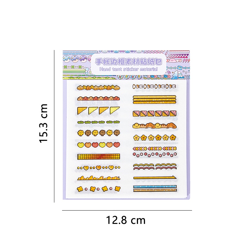 10lembar Kartun Border Series Bahan Stiker Scrapbook Deco DIY Stikers