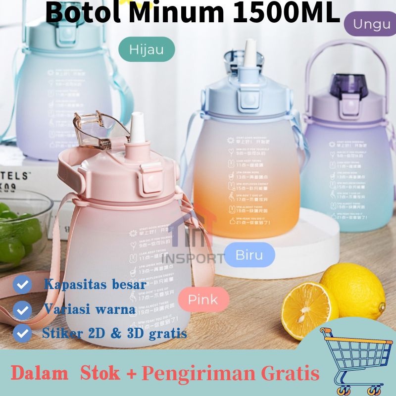 【Stiker 2D &amp; 3D gratis】Botol Minum Anak / Botol Viral / botol 2 Liter / Botol Gemoy Kotak. Bulat. Beruang / botol 1 Liter / Botol 2 Sisi / Botol rocket