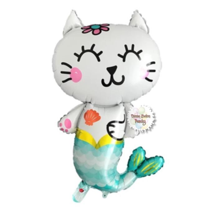 Balon Foil Cat Mermaid / Balon Kucing Mermaid Jumbo