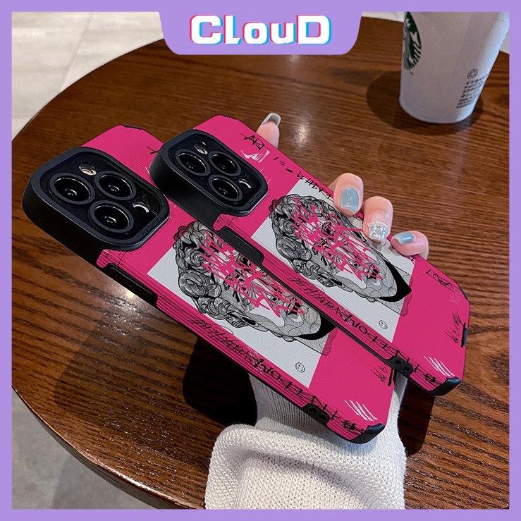 Casing Ponsel Compaitble Untuk IPhone 7Plus Xr11 13 14 12 Pro Max7 8 Plus X XS Max Ins Graffiti Great Art Aesthetic David Shockproof Mewah Tekstur Kulit Lembut Silikon Cover
