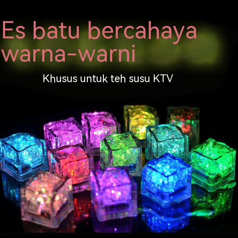 Es Batu Bercahaya/Mainan Mandi/Es Batu Lampu Malam Suasana/Es Batu Berkilau/Cahaya Bercahaya/Lampu L