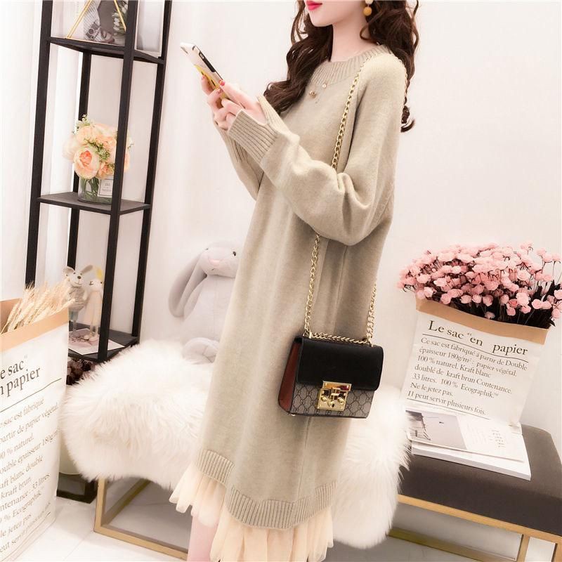 IMPORT WOMAN KNIT AMELIA WINTER AUTUMN THERMAL DRESS RAJUT WANITA MUSIM DINGIN KOREAN STYLE