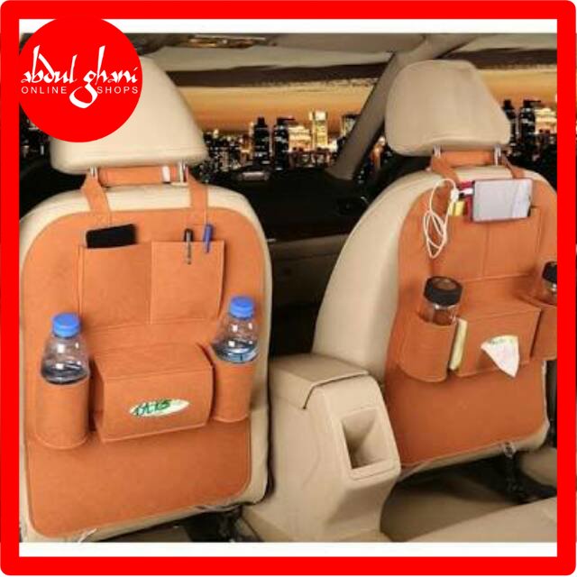 Car Seat Organizer Tas Jok Kursi Belakang Mobil Multifungsi Import | Tempat Tisu Botol Minum