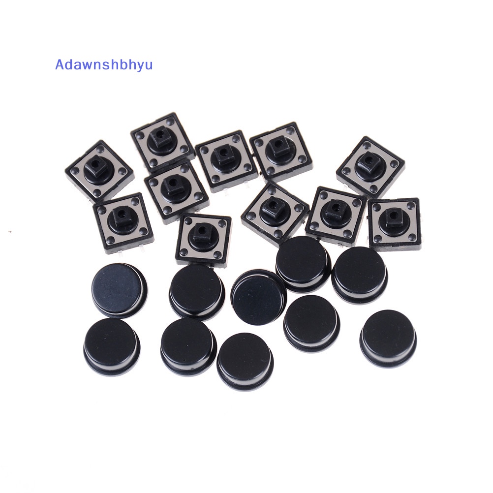 Adhyu 10pcs Momentary Tact Tactile Push Button Switch 12x12x12mm 4pin Cap 0 0 0 0 0id