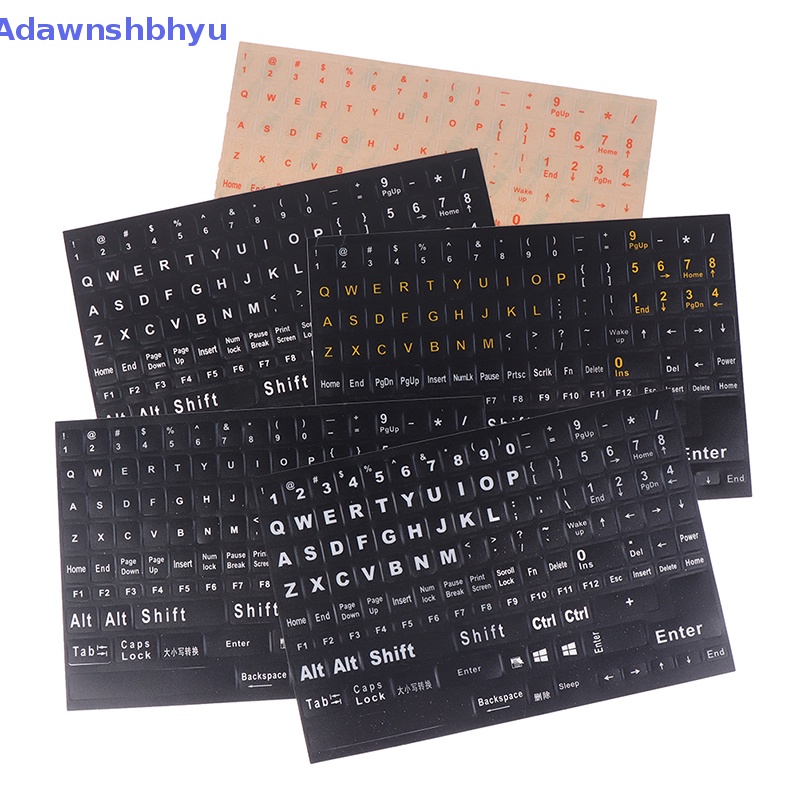 Adhyu Bahasa Inggris 120kunci Matte Standar Waterproof Stiker Keyboard Huruf Alfabet ID