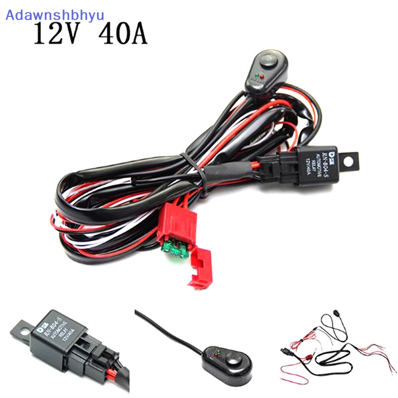 Adhyu Lampu Kerja LED Bar Wiring Harness Remonte Control Switch Kit Offroad 12V CarLamp ID