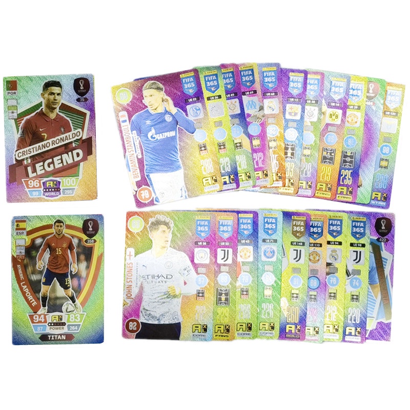 54pcs Kartu Bintang Sepak Bola Warna Mempesona Inggris UEFA Liga Champion LLORIS RONALDO KANTE Fan Game Cards Collection