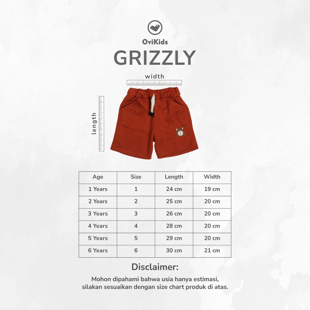 OVIKIDS GRIZZLY / CELANA PENDEK ANAK LAKILAKI DAN PEREMPUAN