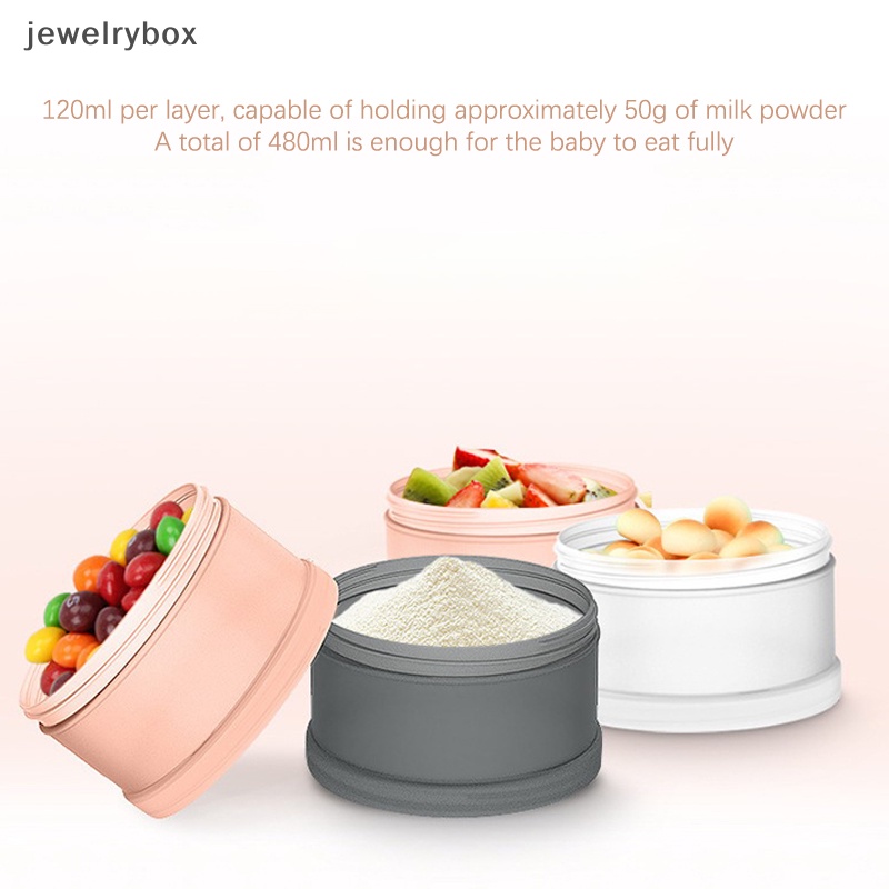 [jewelrybox] Kotak Susu Bubuk Bayi Portabel Kotak Snack Anak 4lapis Kapasitas Besar Kotak Susu Bubuk Snack Box Perlengkapan Ibu Dan Bayi Butik