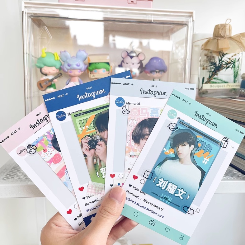 10pcs/set Instagram Photocard Hard Paper Sleeves Protector DIY Kpop Idol Kartu Foto Kertas Pelindung Dekor