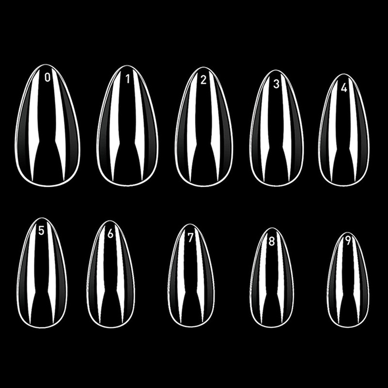 Power 240Pcs Tips Kuku Palsu Cetakan Tips Extension Bangunan Bening Nail Art Balet Almond ID