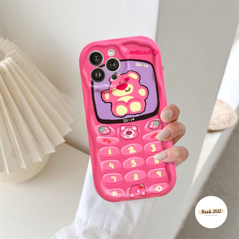 Case Beruang Crocodile Manyo Lucu Untuk Samsung A14 A24 A03s A32 A23 A12 A04s A52 A13 A50s A21s A02s A04 A20 A03 A50 A51 A20s A30s A11 3D Tepi Melengkung Bergelombang Glossy Shockproof Couple Cover