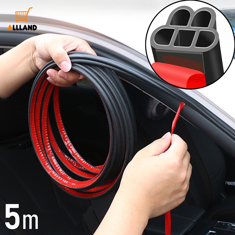 5m Double Layers Tebal Strip Peredam Suara Pintu Mobil/Portable Self Adhesive Otomotif Trunk Sealing Tape/Sabuk Penyangga Tenang Kendaraan Aksesoris