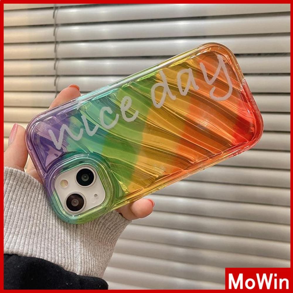 For iPhone 14 Pro Max iPhone Case Laser Reflective Clear Case TPU Soft Case Airbag Shockproof Rainbow English Compatible with iPhone 13 Pro max 12 Pro Max 11 xr xs max 7Plus 8Plus