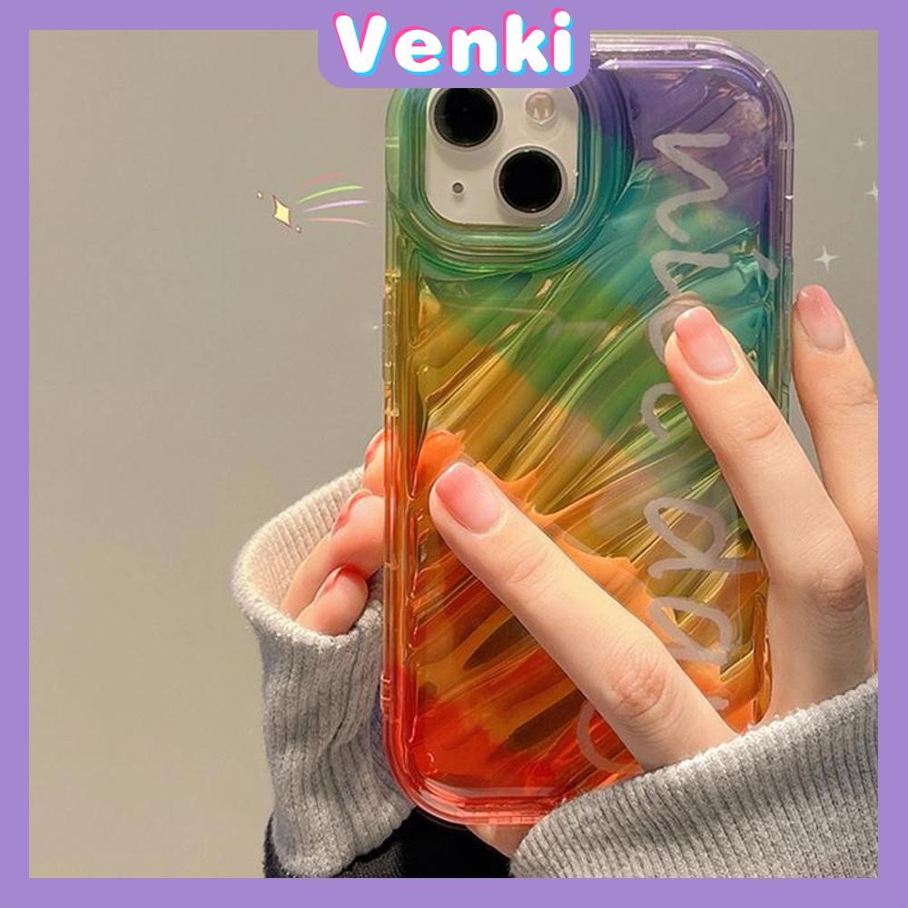 VENKI - For iPhone 11 iPhone Case Laser Reflective Transparent Phone Case TPU Soft Shockproof Airbag Case Protective Camera Rainbow Compatible with iPhone 14 13 Pro max 12 Pro Max