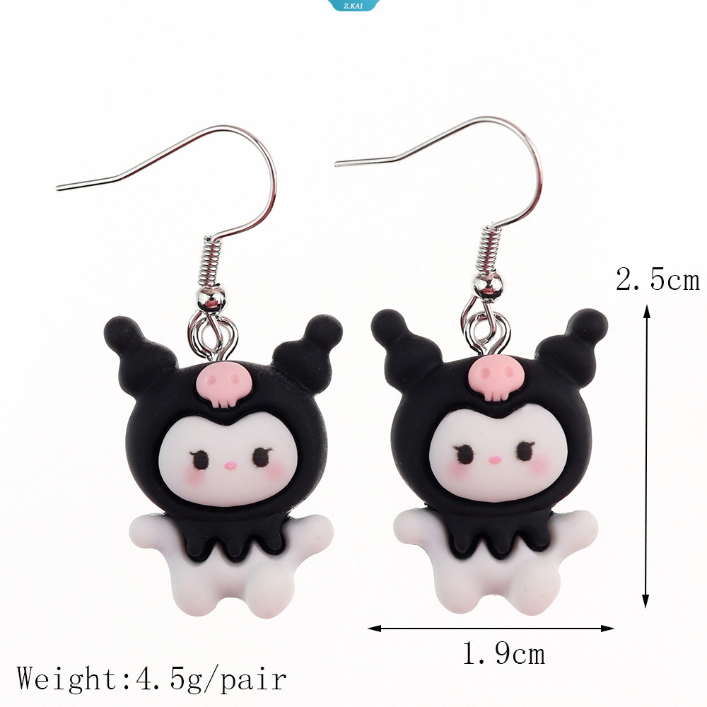 Kawaii Sanrio Earrings Cute Kuromi My Melody Anime Acrylic Pendant Earrings Mainan Untuk Hadiah Gadis [ZK]